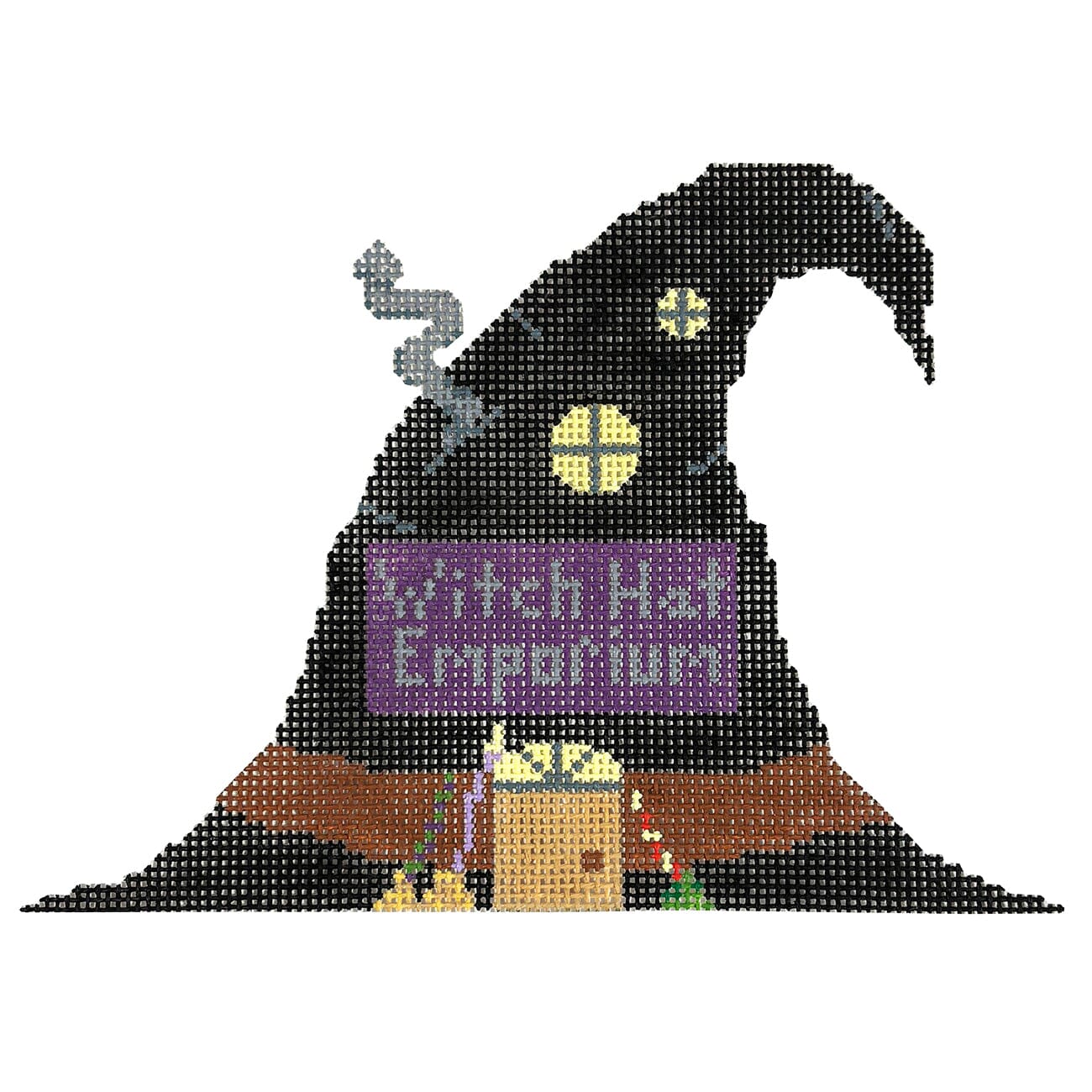Witch Hat Emporium on 18 Painted Canvas The Gingham Stitchery - 1
