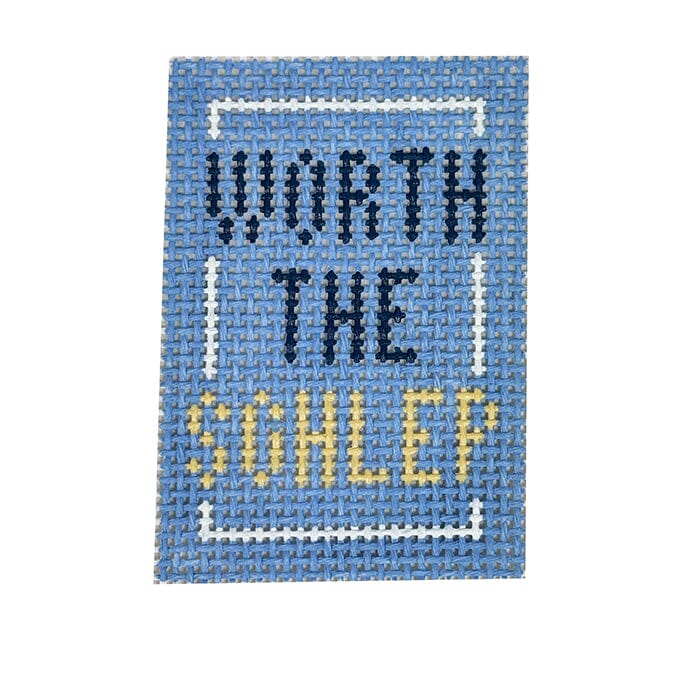 Worth the Schlep Mini 2x3 Blue Painted Canvas Rachel Barri Designs - 1