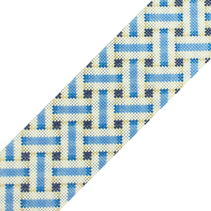 Woven Band Blue Printed Canvas Two Sisters Needlepoint
