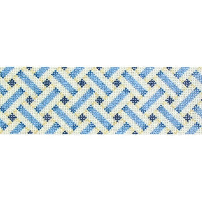 Woven Band Blue Printed Canvas Two Sisters Needlepoint