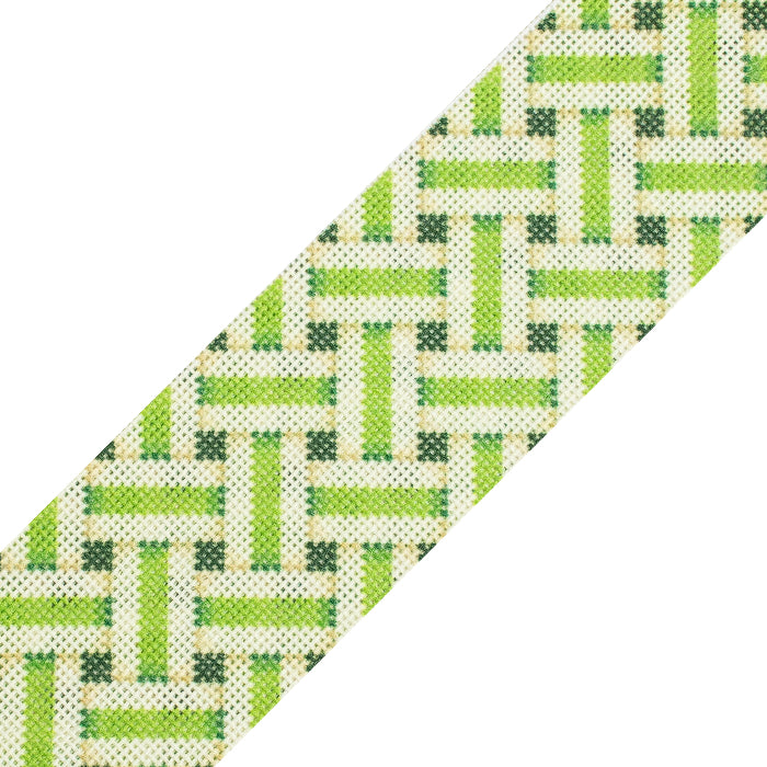 Woven Band - Green Printed Canvas Two Sisters Needlepoint