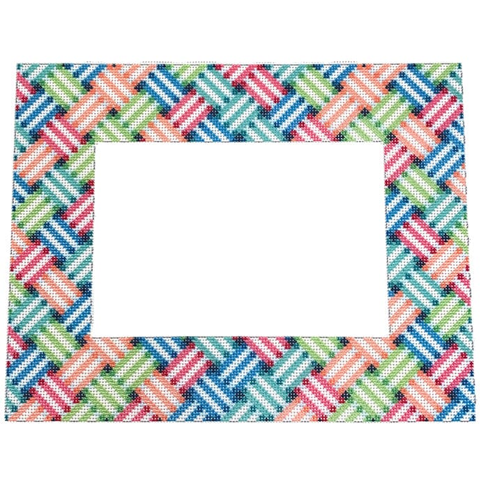 Woven Ribbon Frame/Multi Success Printed Canvas Two Sisters Needlepoint - 1
