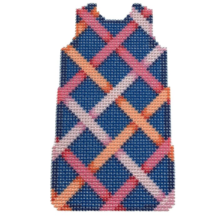 Woven Ribbon/Pink Mini Shift Printed Canvas Two Sisters Needlepoint