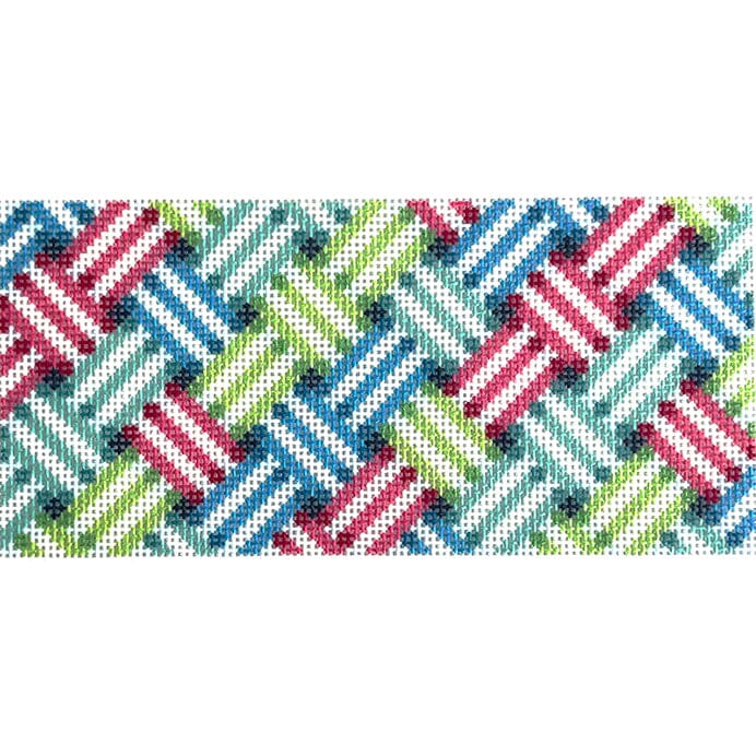 Woven Stripe Insert Printed Canvas Two Sisters Needlepoint