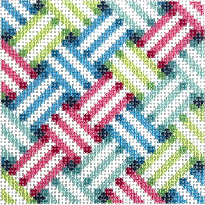 Woven Stripes Insert Printed Canvas Two Sisters Needlepoint