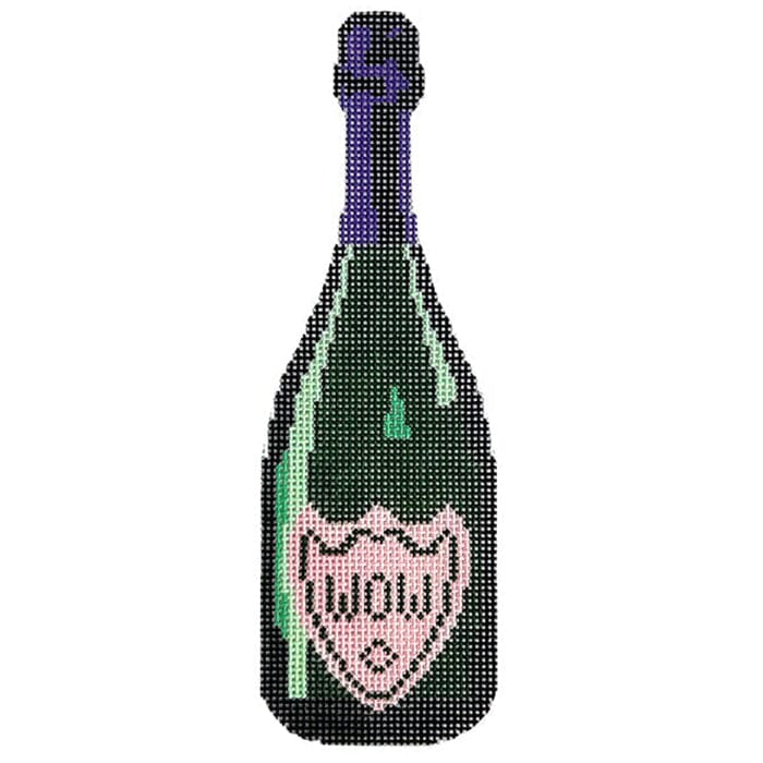 Wow Champagne Ornament Painted Canvas Initial K Studio - 1