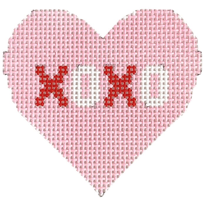 XOXO on Pink Heart Painted Canvas KCN Designers - 1