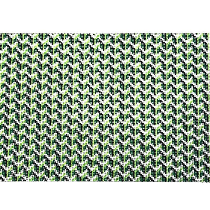 Y Clutch Green Painted Canvas Anne Fisher Needlepoint LLC - 1