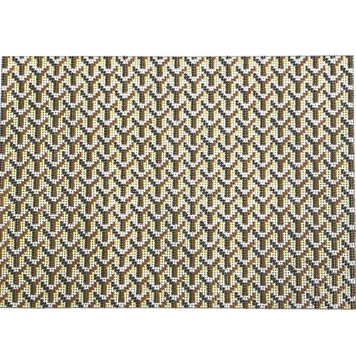 Y Clutch Tan Painted Canvas Anne Fisher Needlepoint LLC - 1