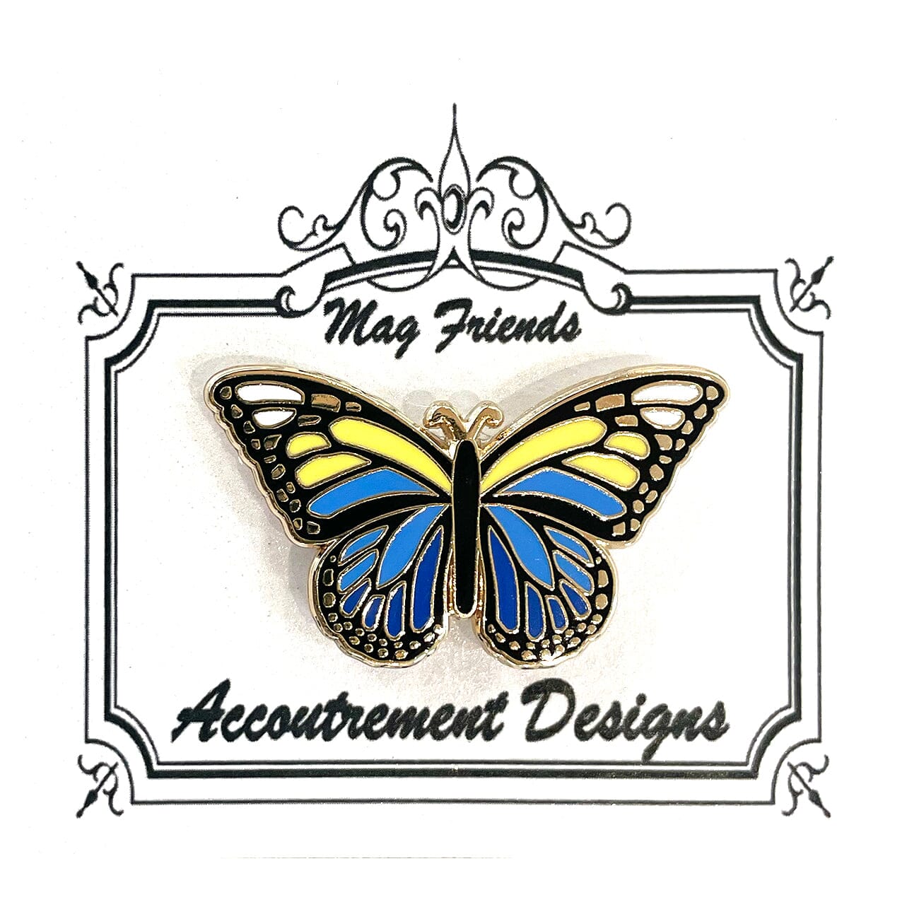 Yellow / Blue Monarch Butterfly Needleminder Accessories Accoutrement Designs - 1