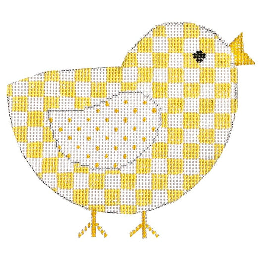 Yellow Chick w/Stitch Guide Painted Canvas Danji Designs 