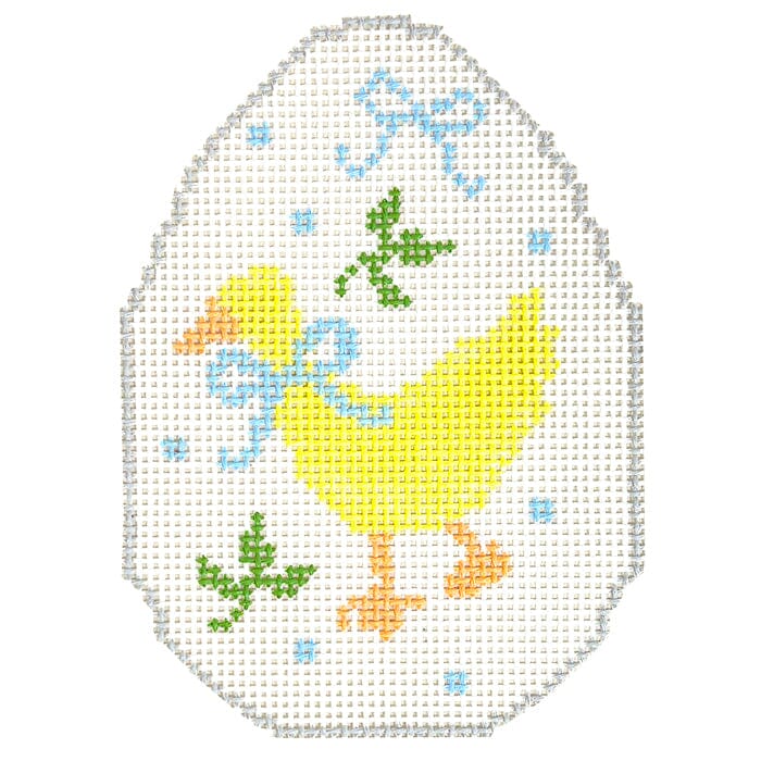 Yellow Duck Egg Painted Canvas Walker's Needlepoint - 1
