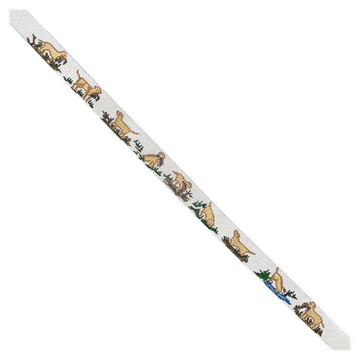 Yellow Labs with Ducks Belt Painted Canvas The Meredith Collection