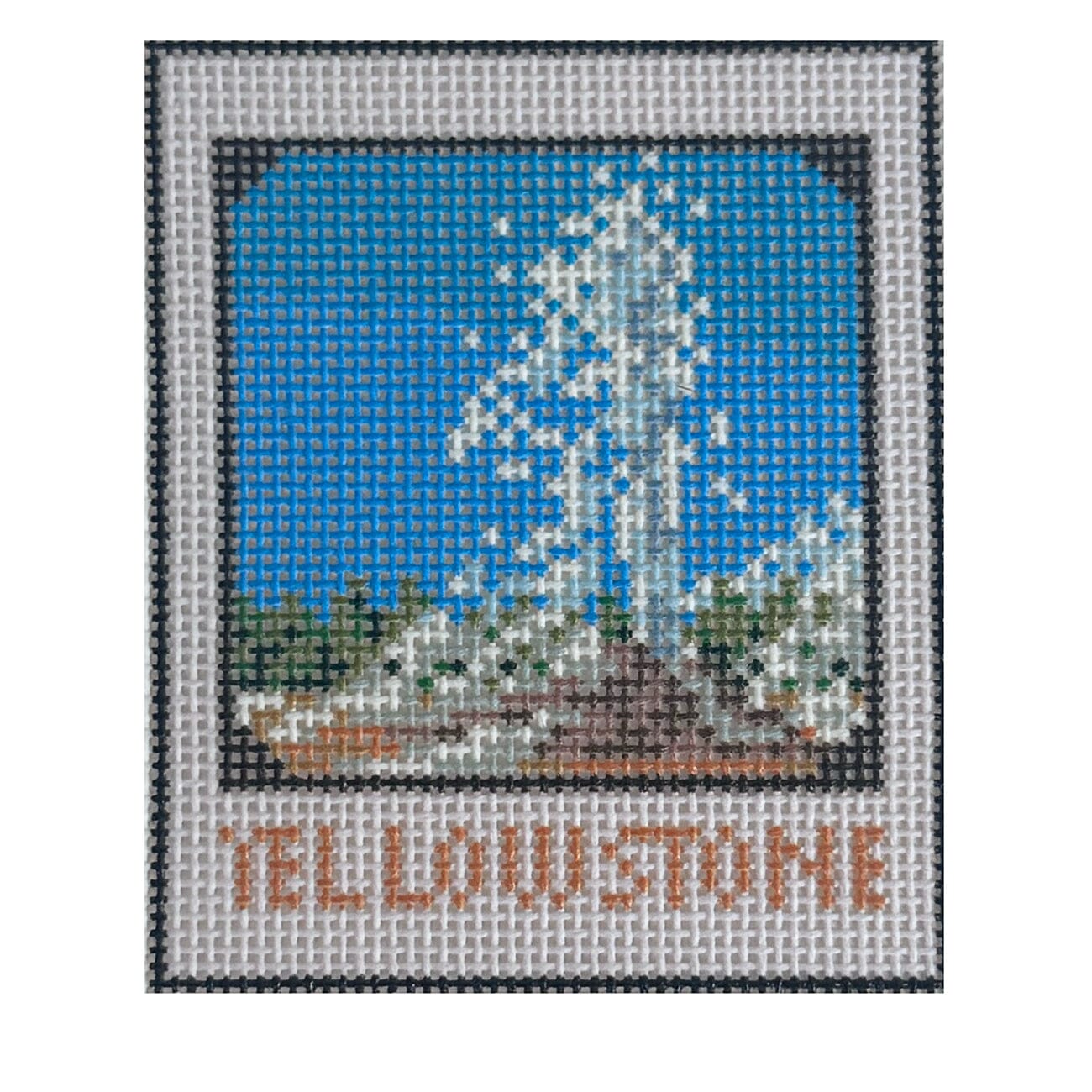 Yellowstone Polaroid Painted Canvas Atlantic Blue Canvas - 1
