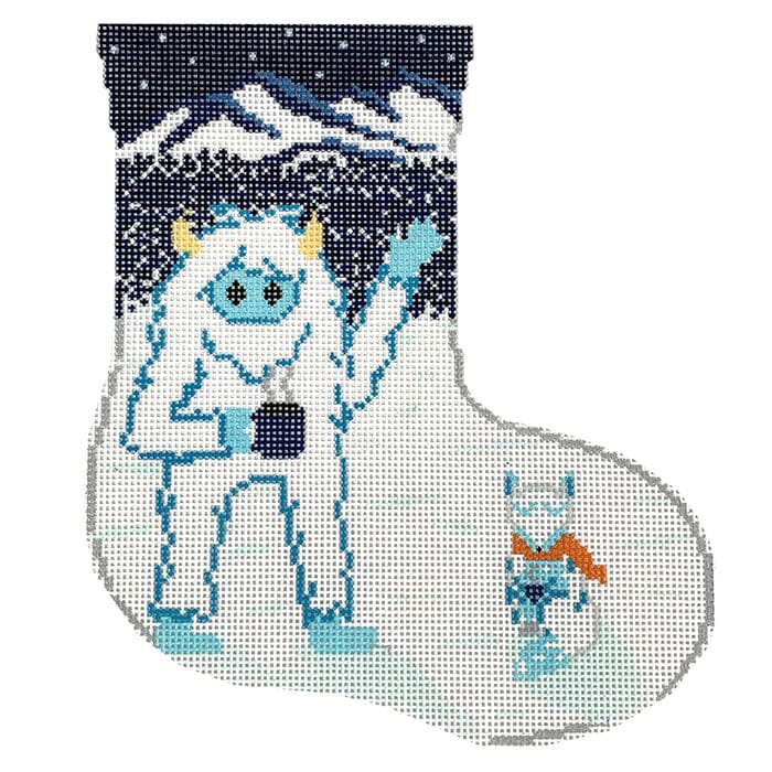 Yeti Mini Stocking Painted Canvas Fire and Iris