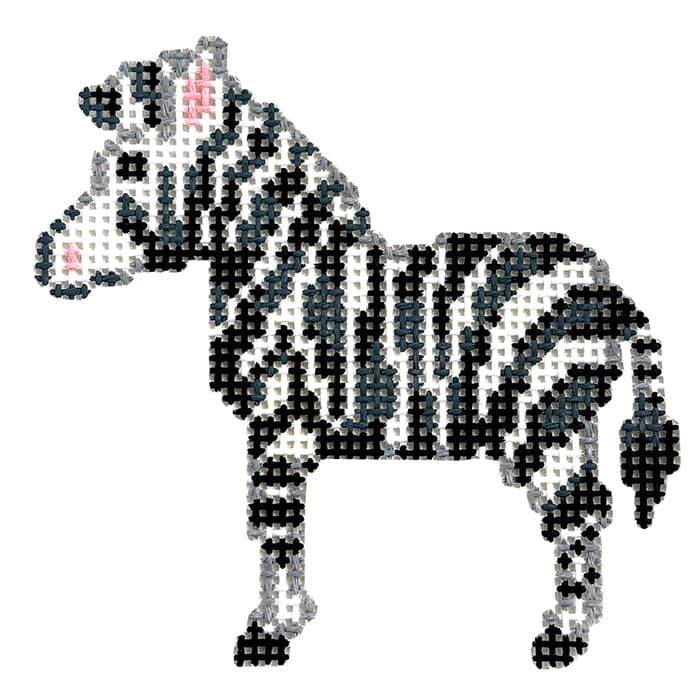 Zebra Safari Animals Painted Canvas Spellbound Stitchery - 1