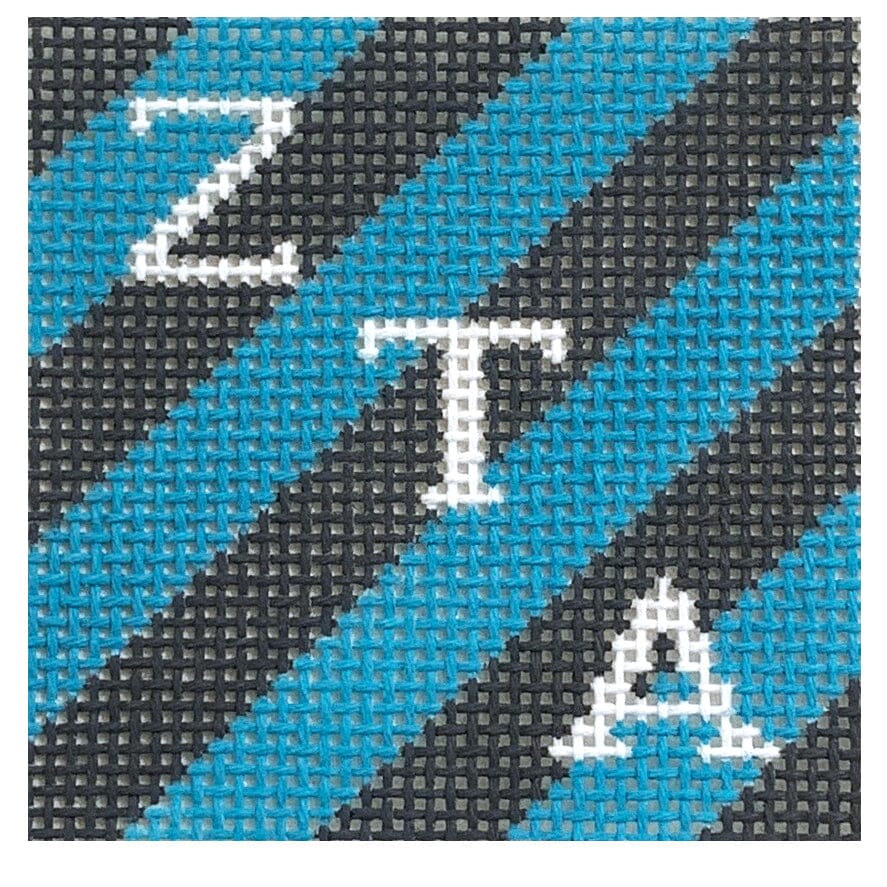 Zeta Tau Alpha 2" Stripe Square Painted Canvas Kangaroo Paw Designs - 1