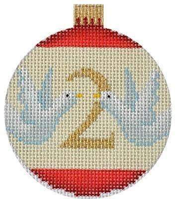 12 Days Baubles 2 Turtle Doves Painted Canvas Kirk & Bradley - 1