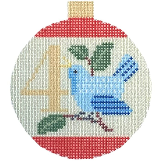 12 Days Baubles - 4 Calling Birds Printed Canvas Needlepoint To Go 