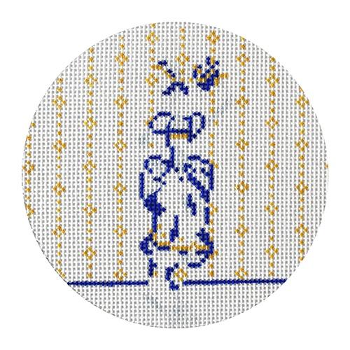 12 Days Blue/White Nine Ladies Painted Canvas The Plum Stitchery - 1