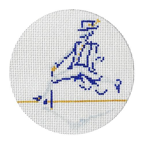 12 Days Blue/White Ten Lords Painted Canvas The Plum Stitchery - 1