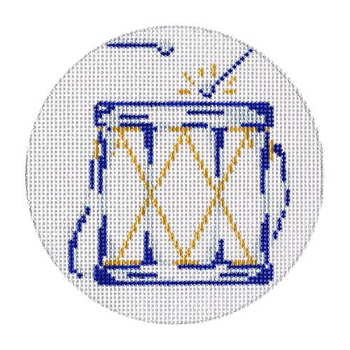 12 Days Blue/White Twelve Drummers Painted Canvas The Plum Stitchery - 1