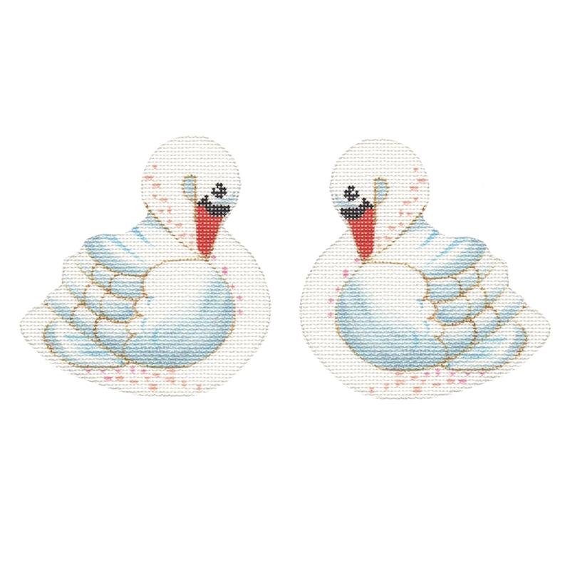 12 Days Clip On Swan Painted Canvas Labors of Love Needlepoint - 1