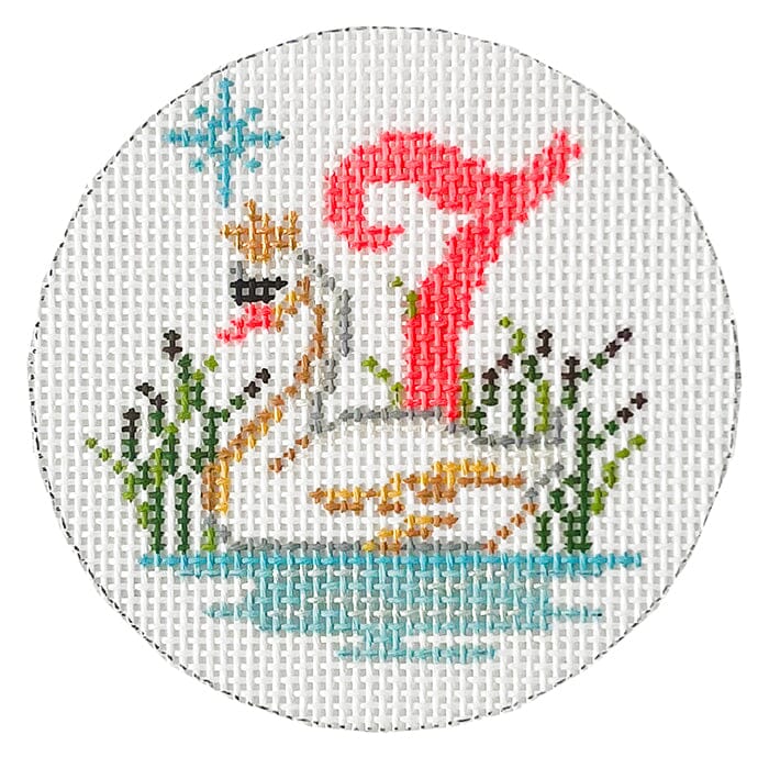 12 Days Round 7 Swans A Swimming Painted Canvas Alice Peterson Company - 1