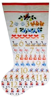 12 Days Stocking Painted Canvas Kirk & Bradley