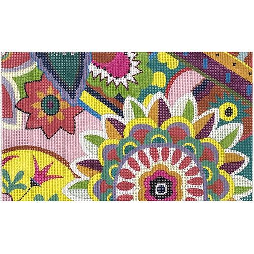 1500 Series Floral Pattern Clutch Painted Canvas Colors of Praise - 1