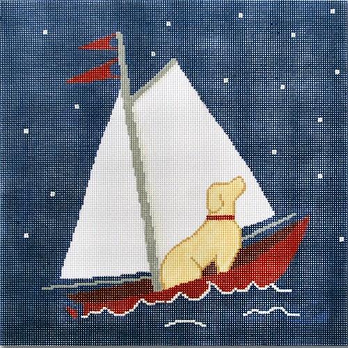 2 North Star Yellow Lab Painted Canvas CBK Needlepoint Collections - 1