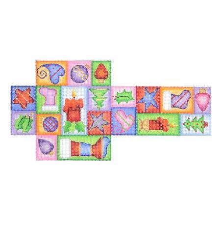 3 D Package Patchwork Painted Canvas Burnett & Bradley - 1