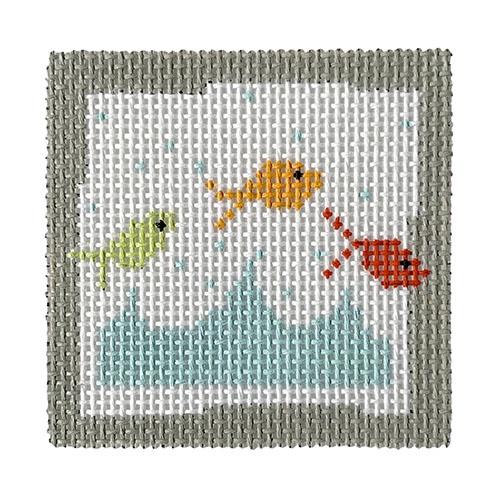 3 Fish Painted Canvas Pippin - 1