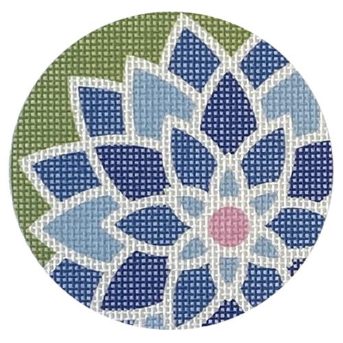 3" Graphic Flower Blue Painted Canvas Pepperberry Designs - 1