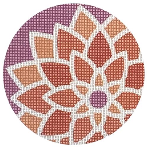 3" Graphic Flower Orange Painted Canvas Pepperberry Designs - 1