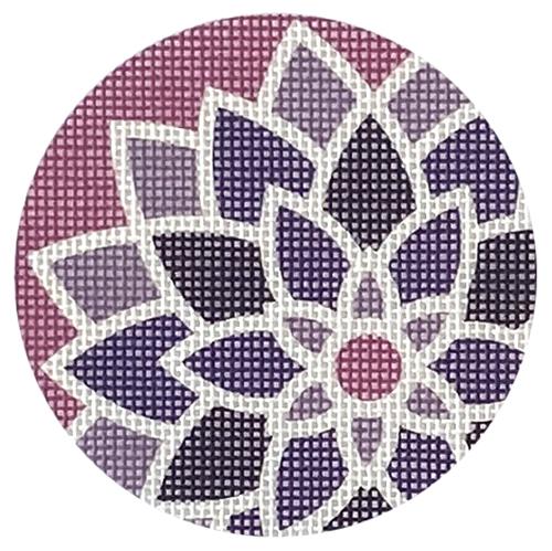 3" Graphic Flower Purple Painted Canvas Pepperberry Designs - 1