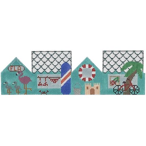 3D House Beach House Painted Canvas The Meredith Collection - 1
