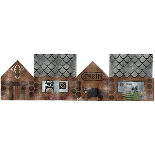 3D House Cabin House Painted Canvas The Meredith Collection - 1