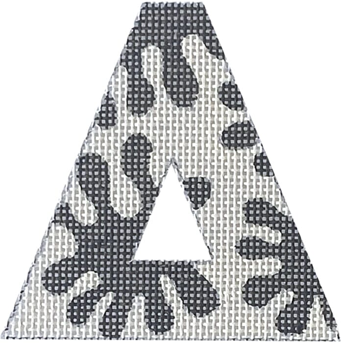4" Greek Letter Delta Black Flowers Painted Canvas Colors of Praise - 1