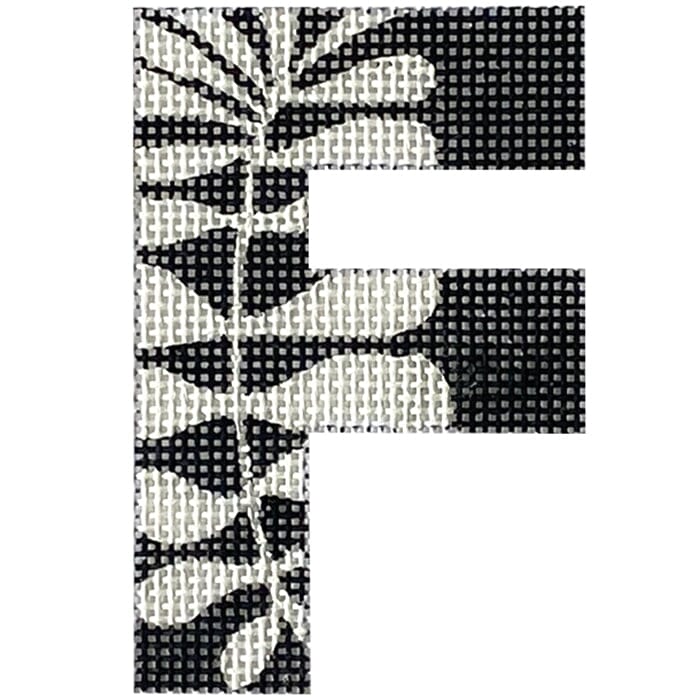 4" Letter F Black and White Painted Canvas Colors of Praise - 1