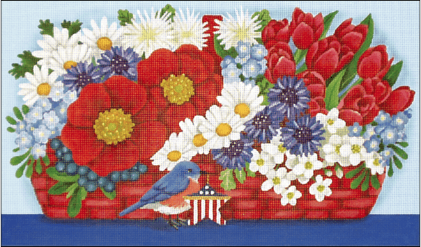 4th of July Basket Painted Canvas Melissa Shirley Designs - 1