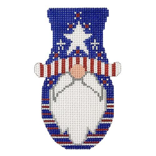 4th of July Gnome Painted Canvas Blue Ridge Stitchery