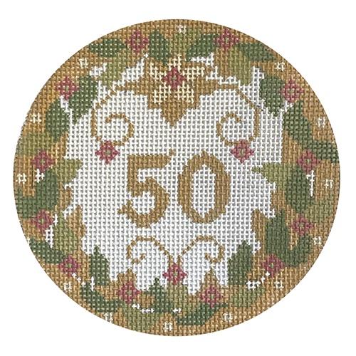 50th Anniversary Round Painted Canvas Danji Designs