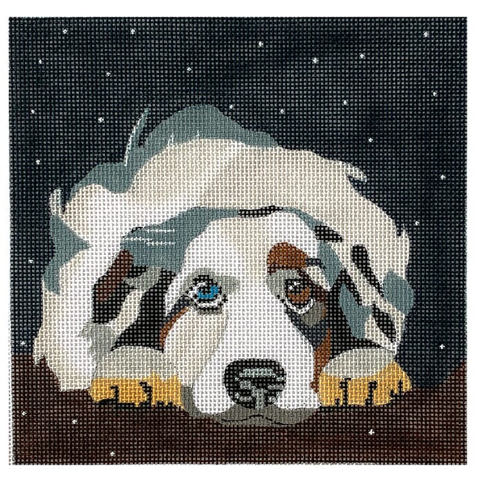 6 inch Snow Watch Aussie Painted Canvas Melissa Prince Designs - 1
