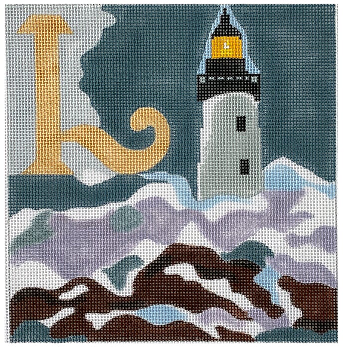 6x6 L for Lighthouse Painted Canvas Melissa Prince Designs - 1