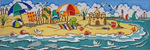 A Day at the Beach Painted Canvas Alice Peterson