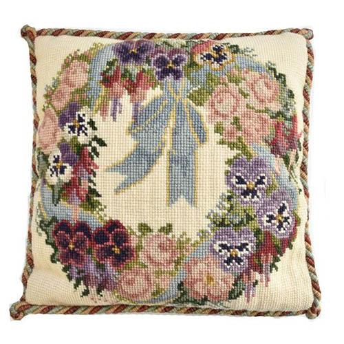 Floral with Gourd- Stitch Painted Needlepoint Canvas from Sandra Gilmore