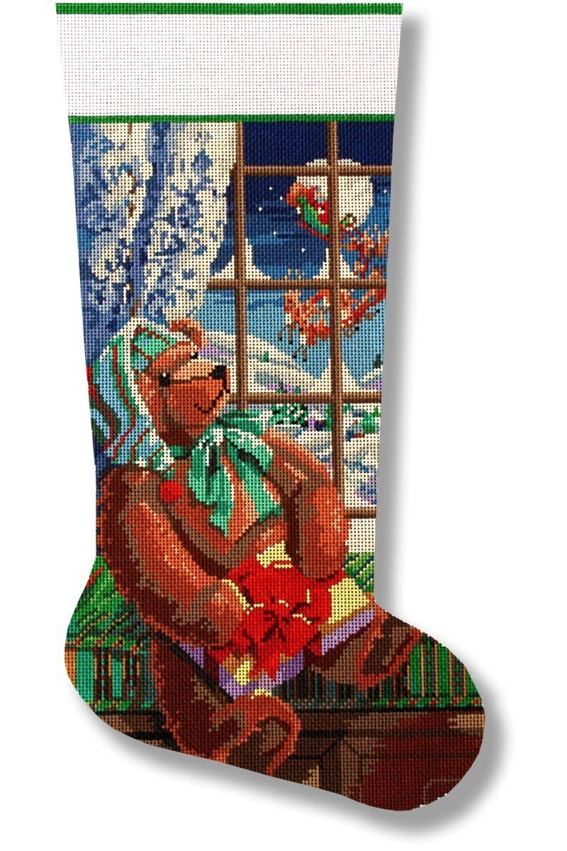 A Gift For Santa Stocking Painted Canvas CBK Needlepoint Collections - 1