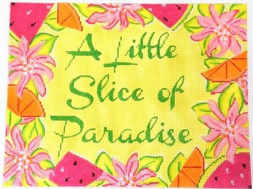 A Little Slice of Paradise Painted Canvas Kate Dickerson Needlepoint Collections - 1