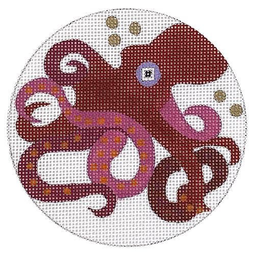 Abstract Octopus Round Painted Canvas Melissa Prince Designs